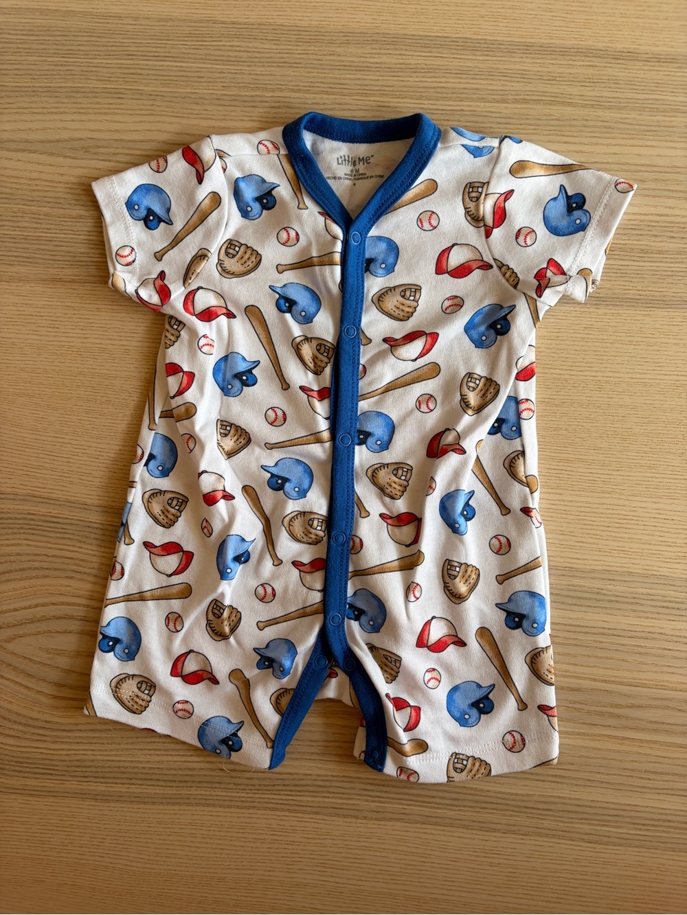 Little Me Set of 2 Baseball Rompers